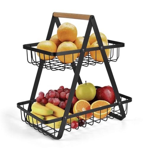 EWEMOSI Obst Etagere Obstkörbe mit 2 Etagen Obstschale Moderne Obstschale, Praktischer Obstkörbe aus Metall für Brot, Gemüse, Snacks, Eckregal Stehend Aufbewahrung Küche EWEMOSI Obst Etagere Obstkörbe mit 2 Etagen Obstschale Moderne Obstschale, Praktischer Obstkörbe aus Metall für Brot, Gemüse, Snacks, Eckregal Stehend Aufbewahrung Küche von EWEMOSI