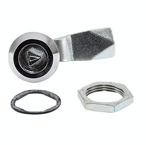 Drehriegel Schaltschrankschloss Zylinderschloss Drehriegel Verchromt Dreikant Vierkant Doppelbart (M060) (8mm Dreikant) von EWH-Shop