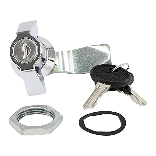 Zylinderschloss mit Knebel für Schaltschrank, Zählerschrank, Kleinverteiler etc. in Schwarz oder Verchromt (Universal, Verchromt) von EWH-Shop
