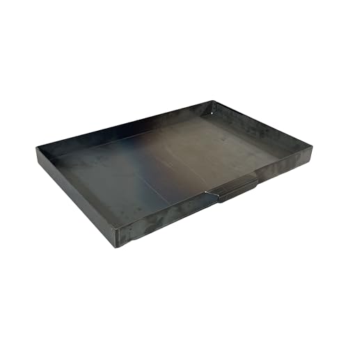 EWH Aschekasten für Grill aus wetterfestem CorTen Stahl/Edelrostoptik (49 x 34 cm) Aschebehälter/Aschewanne Aussengrill Aussenkamin von EWH