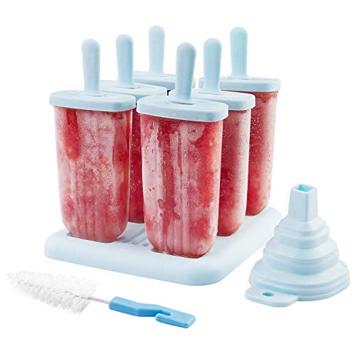EWIGE EIS am Stiel Formen, 6 Popsicle Eisformen Eisförmchen mit Stiel,LFGB Geprüft und BPA Frei wiederverwendbar von EWIGE