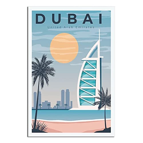 Dubai Vintage Reiseposter Leinwand Kunst Poster Geschenk Wanddekoration Malerei Poster Dekorative Poster von EWPLOREWASP