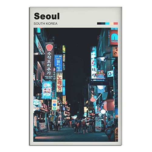 EWPLOREWASP Seoul Vintage Reise Poster Leinwand Kunst Poster Geschenk Wanddekoration Malerei Poster Dekorative Poster von EWPLOREWASP