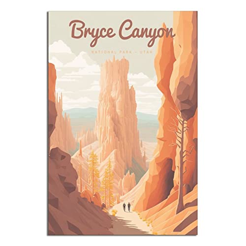 EWPLOREWASP Vintage Reiseposter Bryce Canyon National Park Leinwandkunst Poster Geschenk Wanddekoration Gemälde Poster Dekorative Poster von EWPLOREWASP