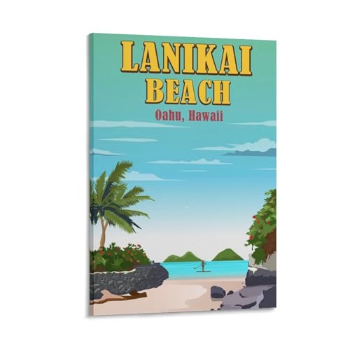 EWPLOREWASP Vintage-Reiseposter Hawaii Lanikai Strand Leinwand Kunst Poster Geschenk Wanddekoration Malerei Poster Dekorative Poster EWPLOREWASP Vintage-Reiseposter Hawaii Lanikai Strand Leinwand Kunst Poster Geschenk Wanddekoration Malerei Poster Dekorative Poster von EWPLOREWASP