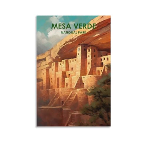 EWPLOREWASP Vintage-Reiseposter Mesa Verde National Park Leinwand Kunst Poster Geschenk Wanddekoration Malerei Poster Dekorative Poster EWPLOREWASP Vintage-Reiseposter Mesa Verde National Park Leinwand Kunst Poster Geschenk Wanddekoration Malerei Poster Dekorative Poster von EWPLOREWASP