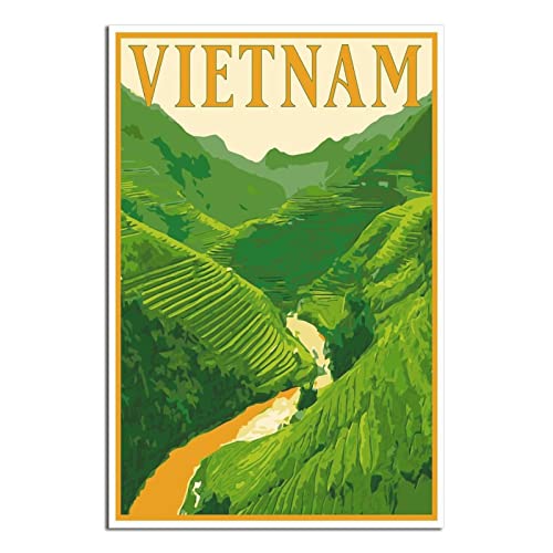 EWPLOREWASP Vintage Reiseposter Vietnam Leinwand Kunst Poster Geschenk Wanddekoration Malerei Poster Dekorative Poster EWPLOREWASP Vintage Reiseposter Vietnam Leinwand Kunst Poster Geschenk Wanddekoration Malerei Poster Dekorative Poster von EWPLOREWASP