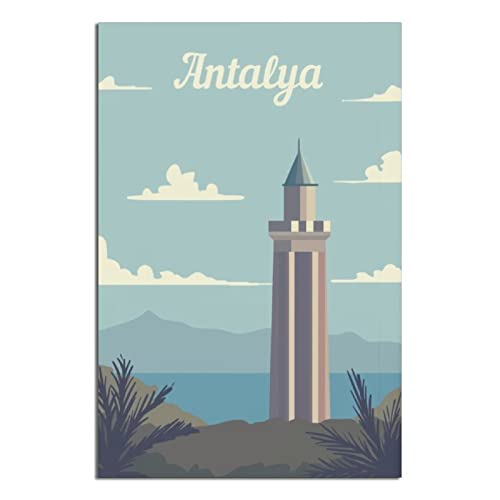 EWPLOREWASP Vintage Türkei Antalya Reiseposter Leinwand Kunst Poster Geschenk Wanddekoration Gemälde Poster Dekorative Poster von EWPLOREWASP