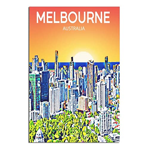 Melbourne Vintage Reiseposter Leinwand Kunst Poster Geschenk Wanddekoration Malerei Poster Dekorative Poster von EWPLOREWASP