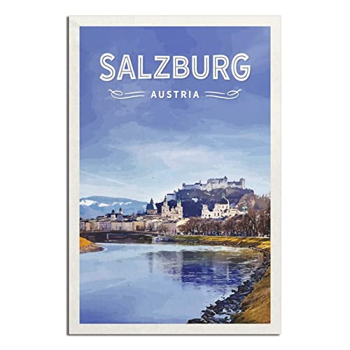 Salzburg Österreich Vintage Reiseposter Leinwand Kunst Poster Geschenk Wanddekoration Malerei Poster Dekorative Poster von EWPLOREWASP