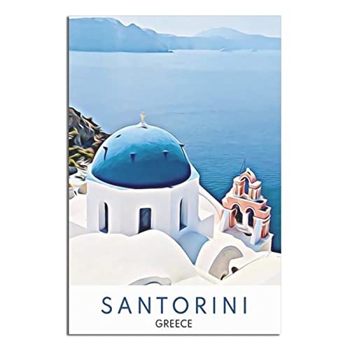 Santorini Griechenland Vintage Reiseposter Leinwand Kunst Poster Geschenk Wanddekoration Malerei Poster Dekorative Poster von EWPLOREWASP