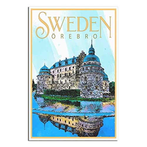 Schweden Örebro Vintage Reise Poster Leinwand Kunst Poster Geschenk Wanddekoration Malerei Poster Dekorative Poster von EWPLOREWASP