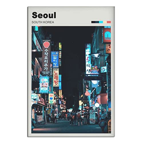 Seoul Vintage Reiseposter Leinwand Kunst Poster Geschenk Wanddekoration Malerei Poster Dekorative Poster von EWPLOREWASP