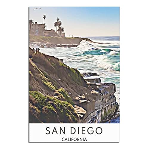 EWPLOREWASP Vintage California San Diego Reiseposter Leinwand Kunst Poster Geschenk Wanddekoration Malerei Poster Dekorative Poster von EWPLOREWASP
