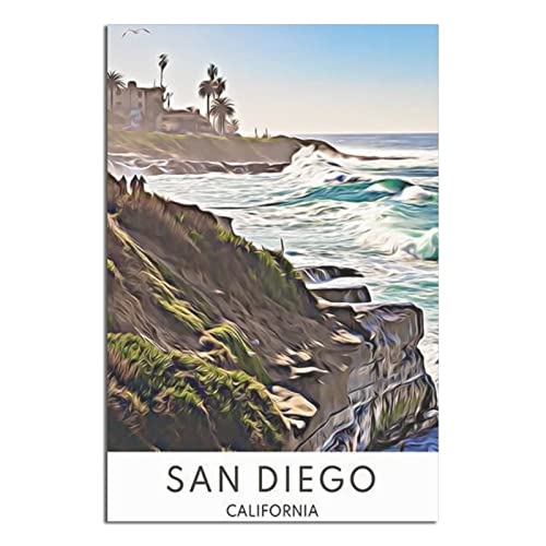 Vintage California San Diego Reiseposter Leinwand Kunst Poster Geschenk Wanddekoration Malerei Poster Dekorative Poster von EWPLOREWASP