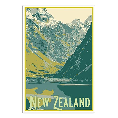 Vintage Neuseeland Reiseposter Leinwand Kunst Poster Geschenk Wanddekoration Gemälde Poster Dekorative Poster von EWPLOREWASP