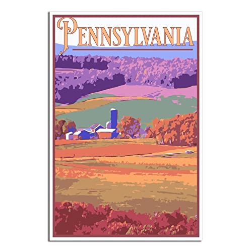 Vintage Pennsylvania Reiseposter Leinwand Kunst Poster Geschenk Wanddekoration Malerei Poster Dekorative Poster von EWPLOREWASP