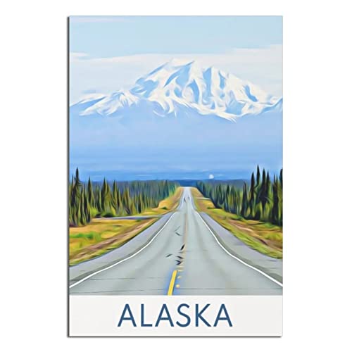 Vintage Reiseposter Alaska Leinwand Kunst Poster Geschenk Wanddekoration Malerei Poster Dekorative Poster von EWPLOREWASP