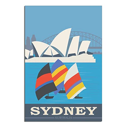 Vintage Reiseposter Australien Sydney Leinwand Kunst Poster Geschenk Wanddekoration Malerei Poster Dekorative Poster von EWPLOREWASP