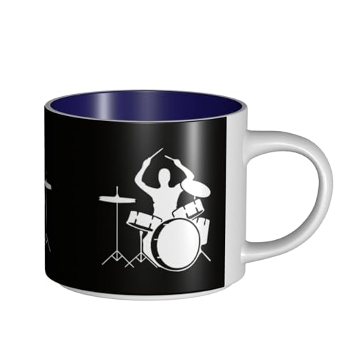 EWQrtyy Große Keramiktasse mit Schlagzeugerdruck, praktische Tassen für Cafés und Büros, bequemer Griff, stabiler Boden EWQrtyy Große Keramiktasse mit Schlagzeugerdruck, praktische Tassen für Cafés und Büros, bequemer Griff, stabiler Boden von EWQrtyy
