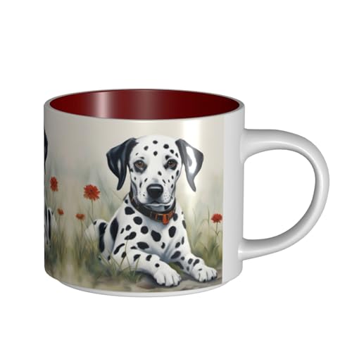 EWQrtyy Keramikbecher mit Dalmatiner-Druck, große Kapazität, praktische Tassen für Cafés und Büros, bequemer Griff, stabiler Boden EWQrtyy Keramikbecher mit Dalmatiner-Druck, große Kapazität, praktische Tassen für Cafés und Büros, bequemer Griff, stabiler Boden von EWQrtyy