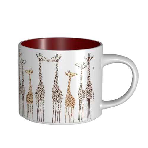 EWQrtyy Niedliche Keramikbecher mit wildem Cartoon-Giraffen-Druck, große Kapazität, praktische Tassen für Cafés und Büros, bequemer Griff, stabiler Boden EWQrtyy Niedliche Keramikbecher mit wildem Cartoon-Giraffen-Druck, große Kapazität, praktische Tassen für Cafés und Büros, bequemer Griff, stabiler Boden von EWQrtyy