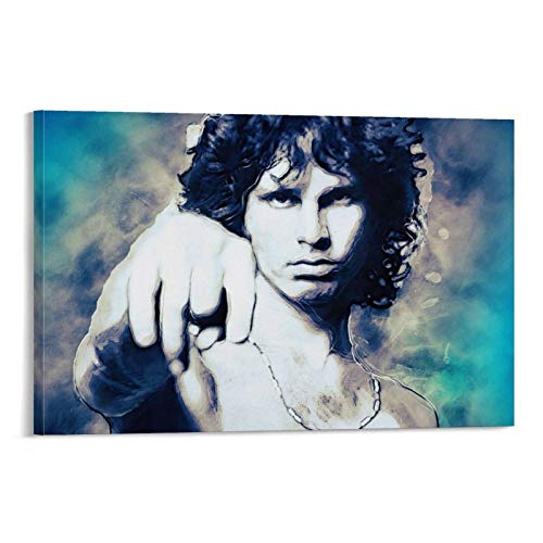 EWRW 1 x Jim Morrison Poster auf Leinwand, Wandkunst, Deko, Vintage-Musikposter, für Wohnzimmer, Badezimmer, Dekoration, 40 x 60 cm von EWRW