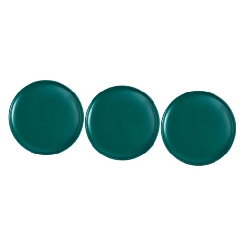 EWTGFJ Salatteller, Dekoration, 2 Stück, runde Retro-Dekoration (Farbe: Dunkelgrün, 3 Stück, Größe: 20,3 x 3 Stück) von EWTGFJ