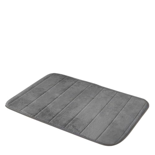 EWUHYFP 2 STK. Fußmatte Korallensamt Bodenmatte Badezimmertürmatte Eingangstür Wasserabsorbierender Teppich Küchenbodenmatte 1 cm Dicke Badematte(Grey) von EWUHYFP