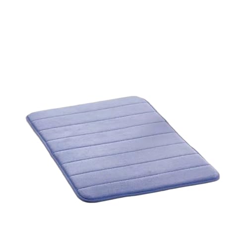 EWUHYFP Badematte Coral Fleece Badezimmerteppich Wasseraufnahme Rutschfester Memory Foam Saugfähiger waschbarer Teppich Toilettenbodenmatte(Blue) von EWUHYFP
