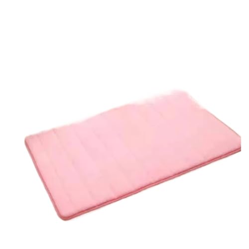 EWUHYFP Badematte Coral Fleece Badezimmerteppich Wasseraufnahme Rutschfester Memory Foam Saugfähiger waschbarer Teppich Toilettenbodenmatte(Pink) von EWUHYFP