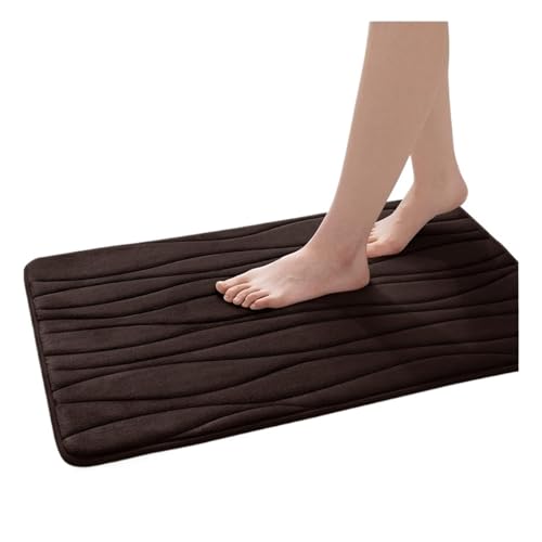 EWUHYFP Badematte aus Memory-Schaum, for Badezimmer und Toilette, rutschfest, saugfähig, for Küche, Schlafzimmer, Heimdekoration, Badezimmerteppich(Brown,51CMx81CM) von EWUHYFP