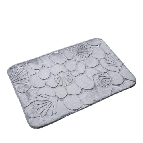 EWUHYFP Badematte for Zuhause, super saugfähig, Badezimmerteppich, weicher Boden, Schlafzimmer, WC-Boden, Duschvorleger, Dekor, weich, trocknet schnell(Grey,40CMx60CM) von EWUHYFP