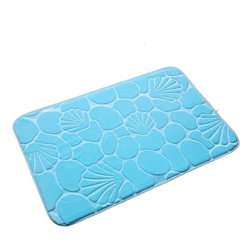 EWUHYFP Badematte for Zuhause, super saugfähig, Badezimmerteppich, weicher Boden, Schlafzimmer, WC-Boden, Duschvorleger, Dekor, weich, trocknet schnell(Sky Blue,50CMx80CM) von EWUHYFP