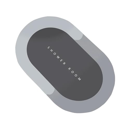 EWUHYFP Badezimmer rutschfeste saugfähige Bodenmatte Home Küche Duschraum Badewanne Teppich Schnelltrocknende Tür Memory Foam Pads(Round Gray) von EWUHYFP