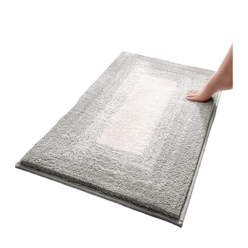EWUHYFP Badezimmerteppich, WC-wasserabsorbierende Matten, Haushaltsbadezimmer, Badezimmereingangsteppich, Badewanne, rutschfeste Fußmatte(Gray,50x80cm-19x31inch) von EWUHYFP