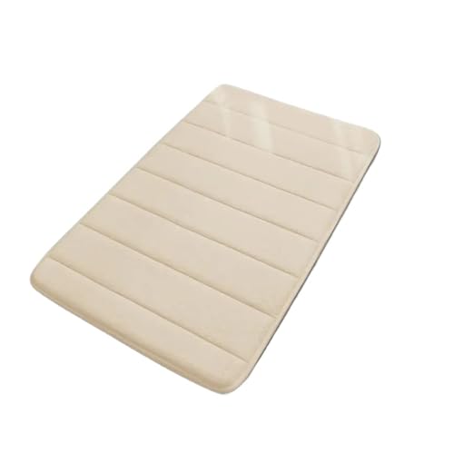 EWUHYFP Korallensamt-Teppich Memory Foam Badezimmer-Bodenmatte Rohraum-Türöffnung Wasserabsorbierende rutschfeste Matte Schlafzimmer-Fußmatte Teppich(Beige,40x60cm4PCS) von EWUHYFP
