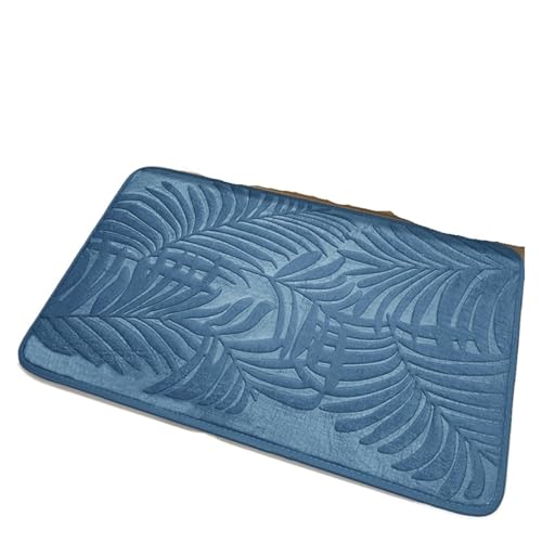 EWUHYFP Memory Cotton WC-Bodenmatte Badezimmer saugfähige rutschfeste Matte Wohnzimmer Schlafzimmer Küche Heim Teppich Duschmatte(Blue,500MMx800MM) von EWUHYFP