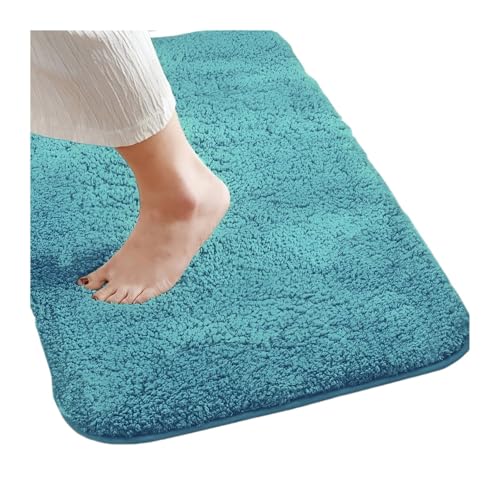 EWUHYFP Saugfähige Matte fürs Badezimmer, schnelltrocknend, rutschfeste Bodenmatte, Badevorleger, Teppich, Badezimmer-Bodenmatte, Badezimmer-Schlafzimmerteppich(B-Blue,60x90cm) von EWUHYFP