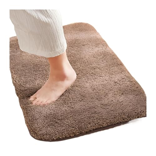 EWUHYFP Saugfähige Matte fürs Badezimmer, schnelltrocknend, rutschfeste Bodenmatte, Badevorleger, Teppich, Badezimmer-Bodenmatte, Badezimmer-Schlafzimmerteppich(Coffee,50x80cm) von EWUHYFP