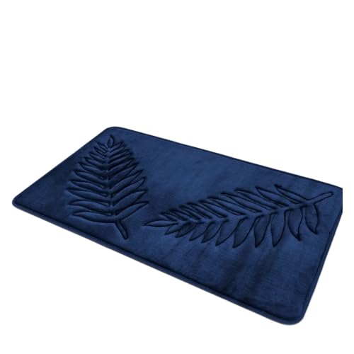 EWUHYFP Saugfähiger, Rutschfester Badezimmerteppich aus Memory-Baumwolle, Badezimmer-Bodenteppiche, Badematte, Wohnzimmer, Schlafzimmer, Küche, Heimteppich(Blue,60x90cm) von EWUHYFP
