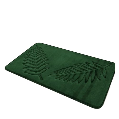 EWUHYFP Saugfähiger, Rutschfester Badezimmerteppich aus Memory-Baumwolle, Badezimmer-Bodenteppiche, Badematte, Wohnzimmer, Schlafzimmer, Küche, Heimteppich(Green,40x60cm) von EWUHYFP