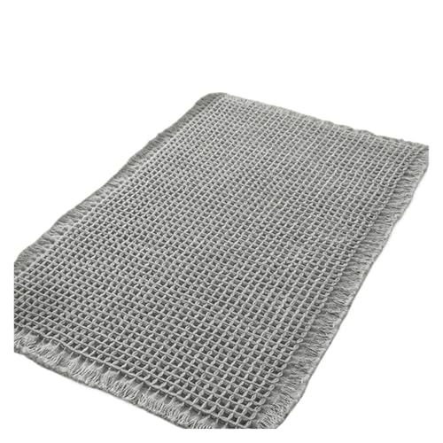 EWUHYFP Saugfähiger Badezimmerteppich, rutschfeste Badematte, weiche, maschinenwaschbare Fußmatte for die Toilette, saugfähiger Teppich neben dem Badewannenwaschbecken(Gray,46x77cm) von EWUHYFP