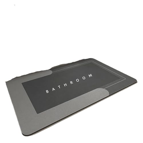 EWUHYFP Super saugfähige, rutschfeste Badezimmermatte, Toilette, Badewannen-Fußmatte, Küche, Wohnzimmer, Bodenmatte, Heimdekoration(Grey-A,50X80CM) von EWUHYFP