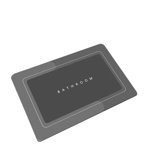 EWUHYFP Super saugfähige, rutschfeste Badezimmermatte, Toilette, Badewannen-Fußmatte, Küche, Wohnzimmer, Bodenmatte, Heimdekoration(Grey-A,55X90CM) von EWUHYFP