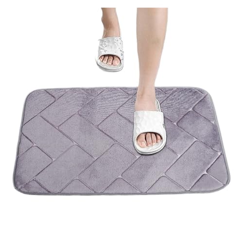 EWUHYFP Weiche Bodenmatte, rutschfest, geprägt, for Badezimmer, Waschbecken, Badewanne, Seitenteppich, Duschtürmatte, Badvorleger(Grey) von EWUHYFP