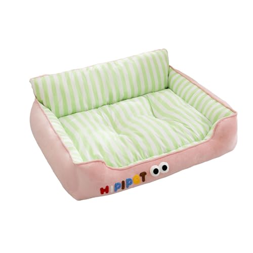 EWUYKMC Spring and Summer Dog Stripes, Fresh and Cute Big Eyes, Cute backrest Dog Bed, cat Sofa for All Seasons, S:45 * 35cm von EWUYKMC