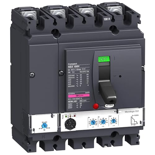 EWWFGUR LV429802 MCCB NSX100H Micrologic 2.2 40A 4p4d 70kA Leistungsschalter mit geformtem Gehäuse von EWWFGUR