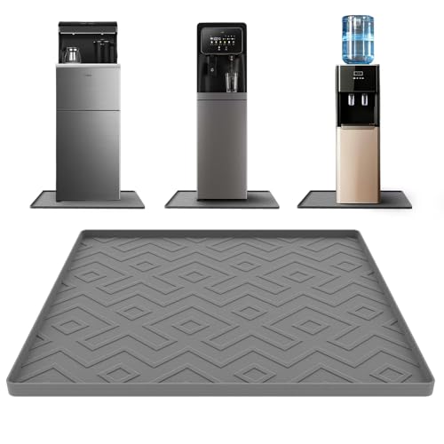 Wasserkühlermatte – 50 x 50 cm Silikon-Wasserspendermatte für Boden und Arbeitsplatte, auslaufsicheres und wasserdichtes Tablett für Kaffeemaschine, Küche, Haustiere, Büro (grau, 50 x 50 cm) von EWX