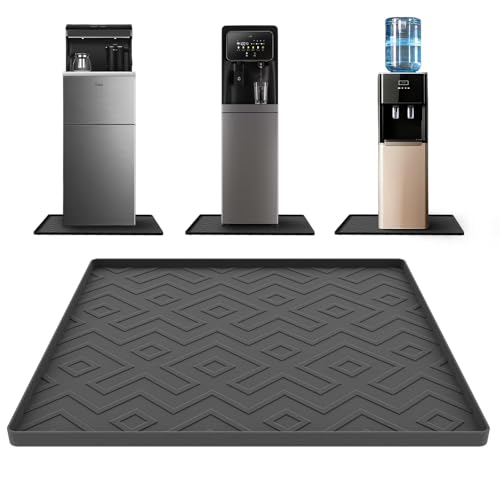 Wasserkühlermatte – 50 x 50 cm Silikon-Wasserspendermatte für Boden und Arbeitsplatte, auslaufsicheres und wasserdichtes Tablett für Kaffeemaschine, Küche, Haustiere, Büro (schwarz, 50 x 50 cm) von EWX